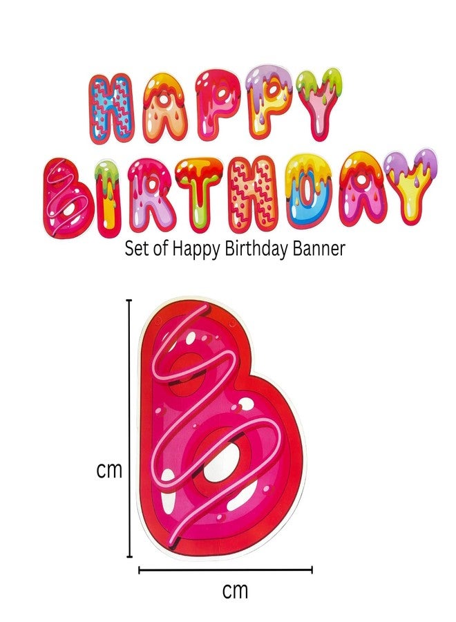FI - FLICK IN 20Pcs Happy Birthday Candyland Theme Party Decoration Set Candy Foil Balloons Donut Shape Balloon Cutouts Props Banner(Cardstock) Ice Cream Birthday Decoration (Pack of 20) - Image 5